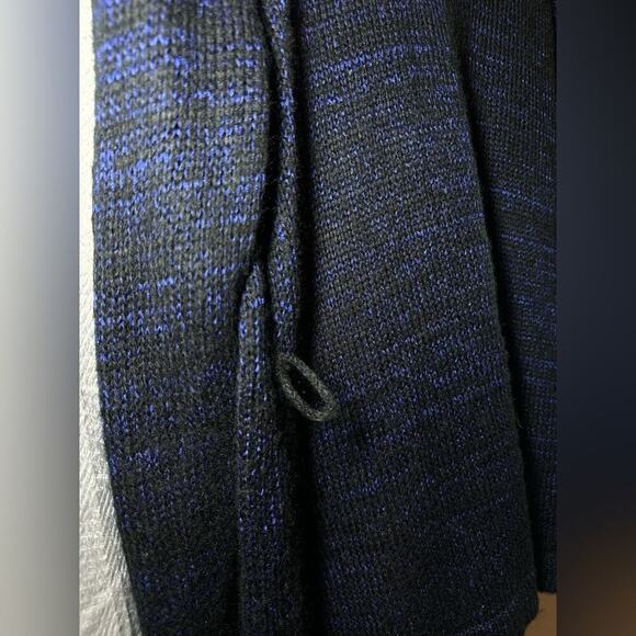 Narciso Rodriguez Design Nation Long Blue Black Knit Cardigan Sweater Women's XL - Picture 3 of 5